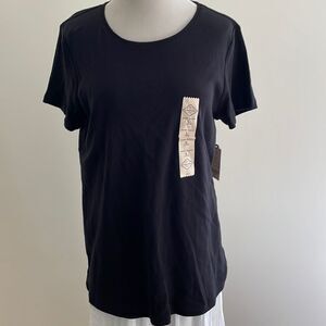 NWT St. John’s Bay Black essential tee short sleeves women’s large